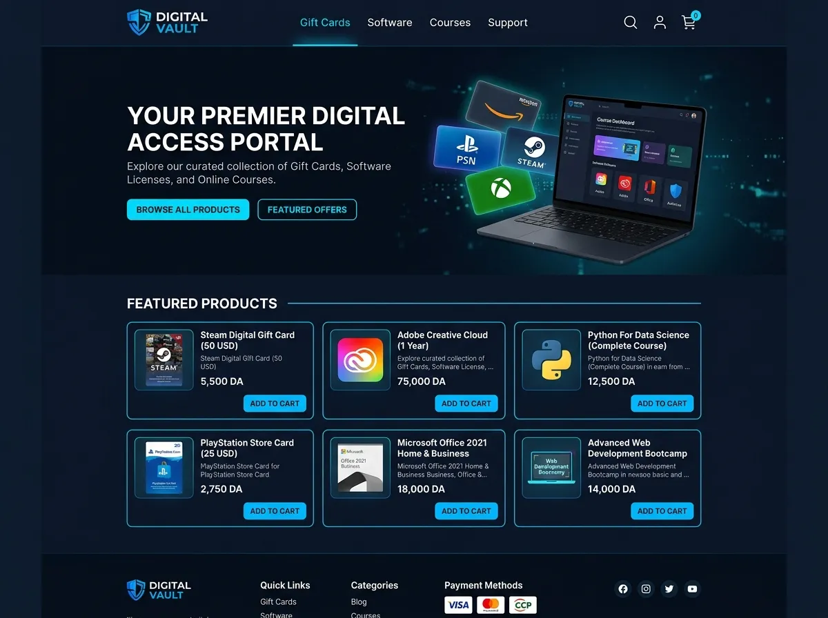 Digital Vault Kllix storefront theme for Digital products