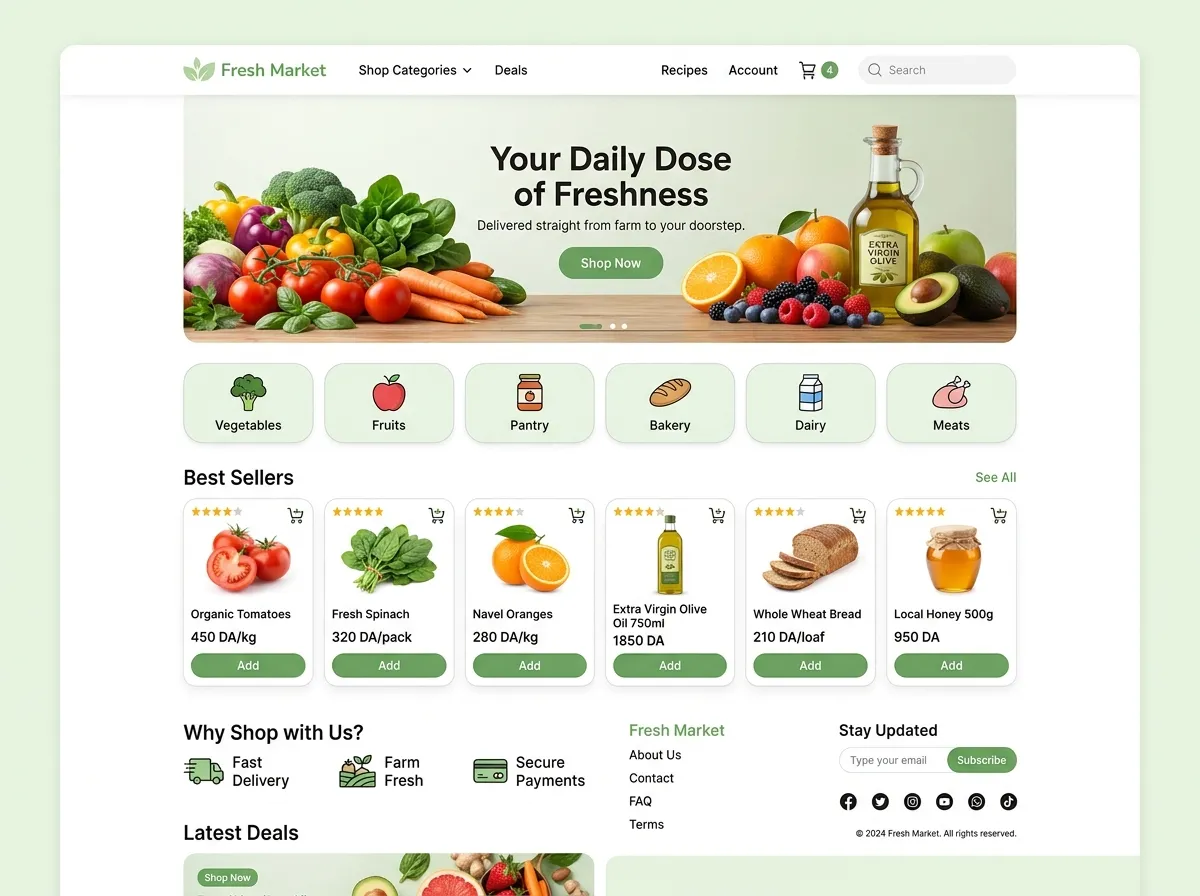 Fresh Market Kllix storefront theme for Grocery