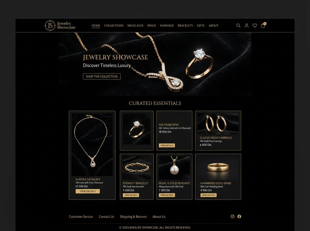 Jewelry Showcase Kllix storefront theme for Jewelry