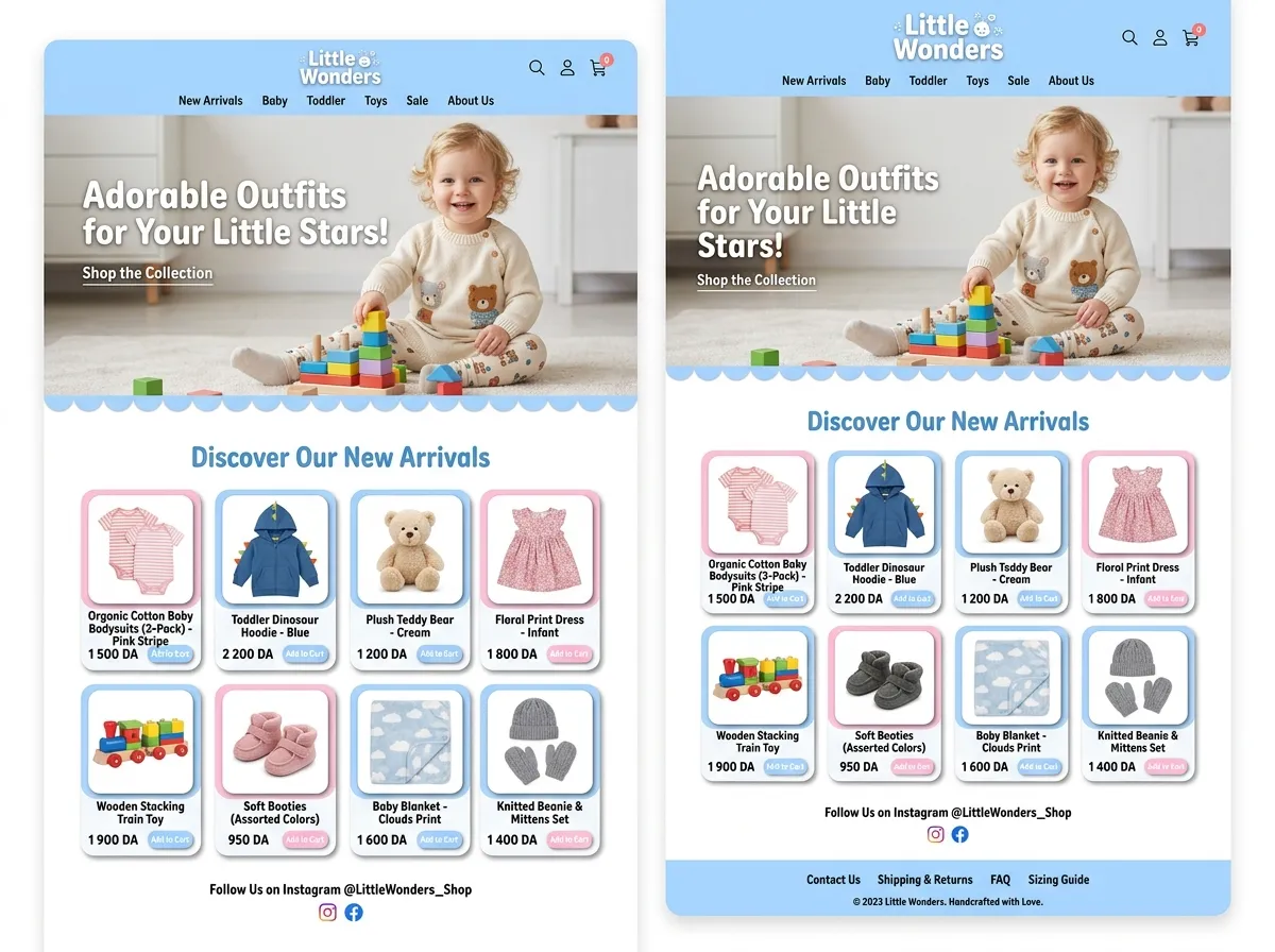 Little Wonders Kllix storefront theme for Baby & kids