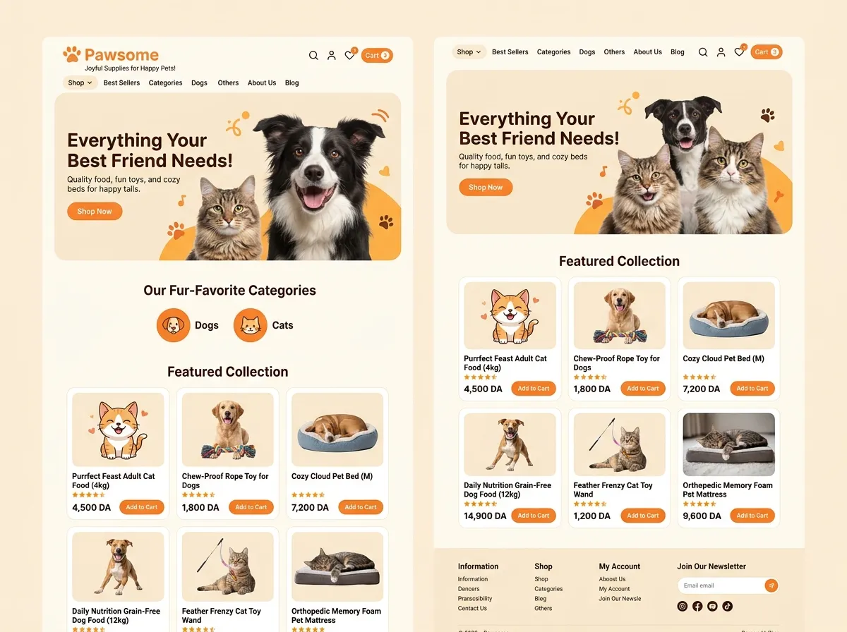 Pawsome Kllix storefront theme for Pet supplies